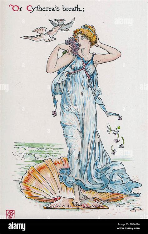 Aphrodite A 1920s Illustration Of The Ancient Greek Goddess Born Off