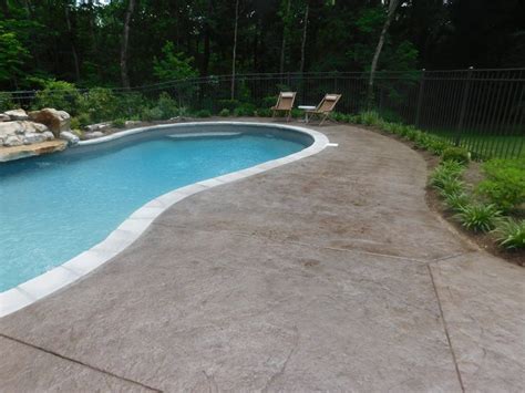 Stamped Concrete Pool Deck Heavy Stone With Tooled Joints Color
