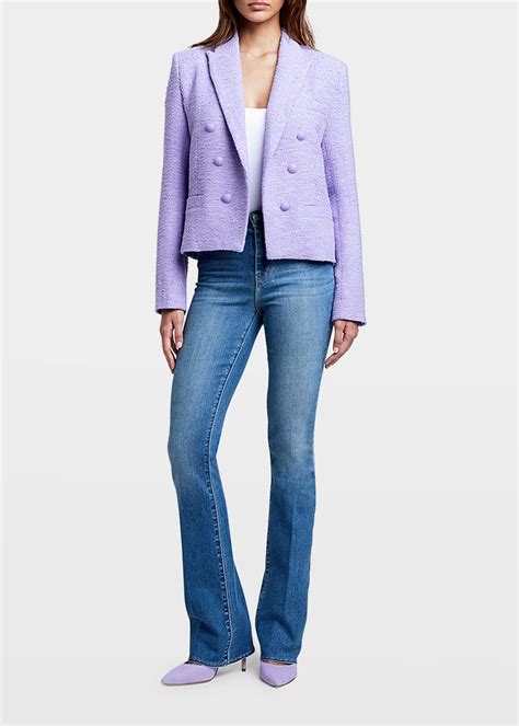 L Agence Brooke Double Breasted Crop Blazer Editorialist
