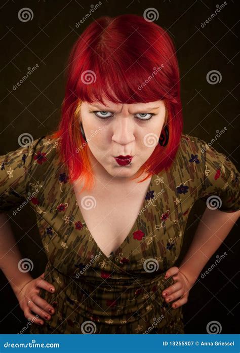 Punky Girl With Red Hair Stock Image Image Of Dress 13255907