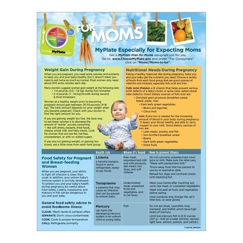 Myplate For Expecting Moms Handouts Spanish Handouts Expecting Moms Pregnant And Breastfeeding