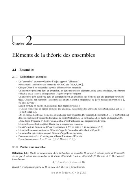 Eléments de la théorie des ensembles Chapitre 2 Eléments de la