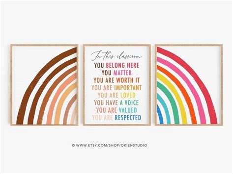 Diversity Rainbow Poster Diversity Classroom Pride Rainbow Etsy