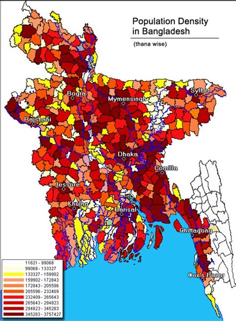 Population Density In Bangladesh Film Historique Carte Historique