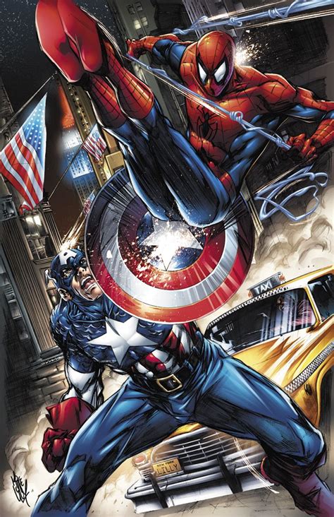 Spider Man Vs Captain America By Mike Lilly Spiderman Captain