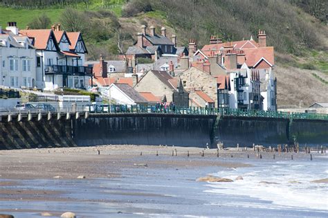 The Sandsend Village Buildings Beach And Seawall 7641 Stockarch Free