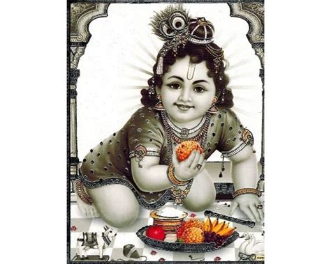 Lord Krishna Poster Baby Krishna Poster Print Religious Poster Etsy
