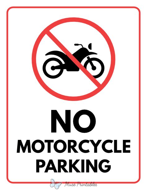Printable No Motorcycle Parking Sign