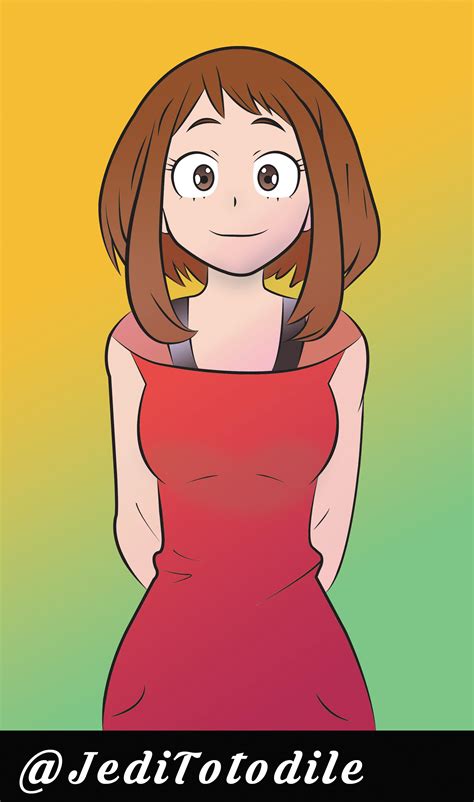 This Uraraka Is The First Thing I Draw All Year Based On A Tutorial I