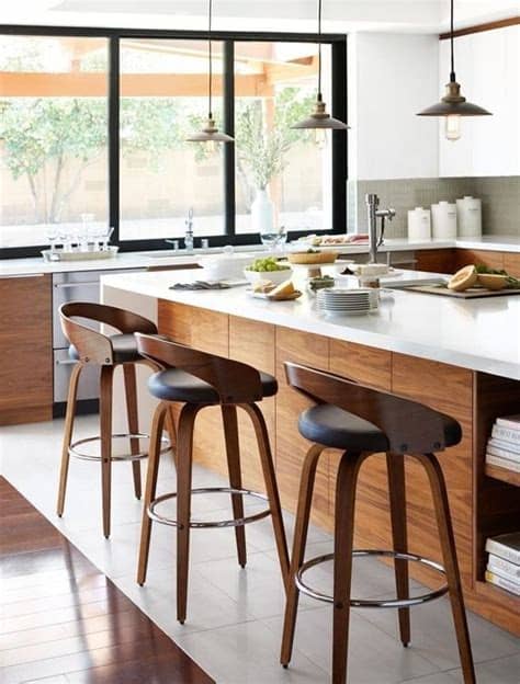 ¿no sabes por dónde empezar? Banco Para Barra De Cocina En Madera Chapada Y Piel ...