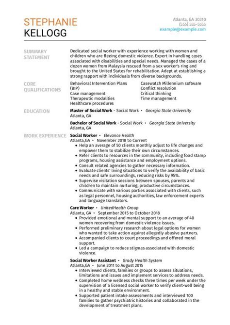 Social Services Social Worker Cv Examples For 2024 Templates And Tips
