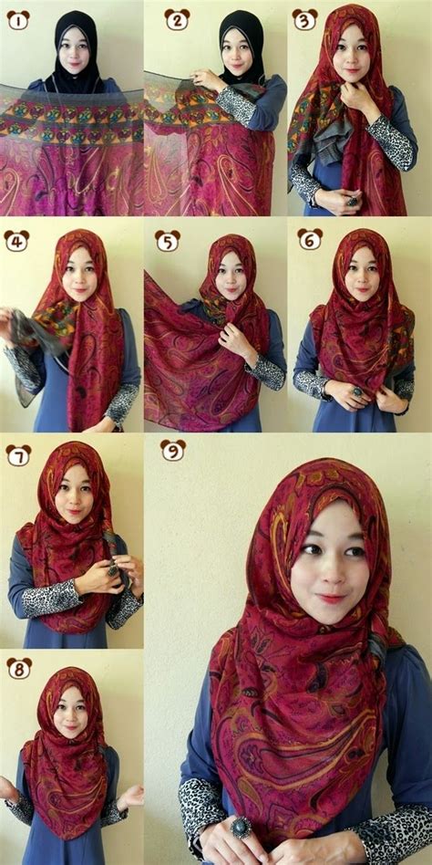 Foto Tutorial Hijab Pashmina Motif Pinggir Modernhijab77