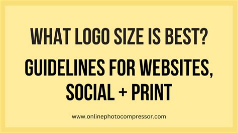 What Logo Size Is Best Guidelines For Websites Social Print