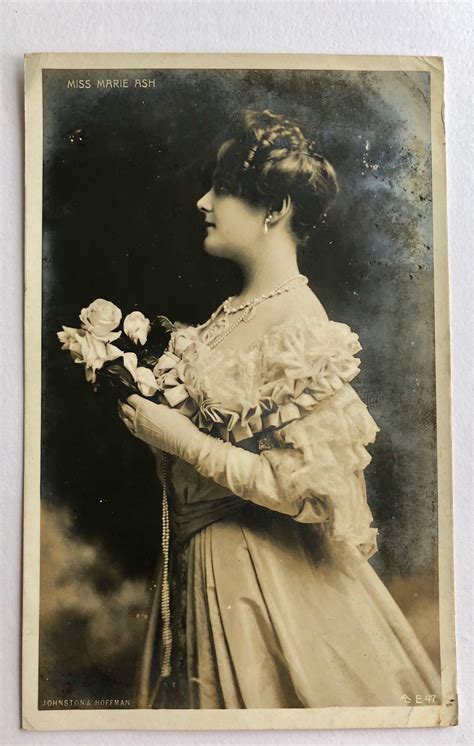 Vintage Postcard Edwardian Actress Miss Marie Ash Stamp Early Etsy