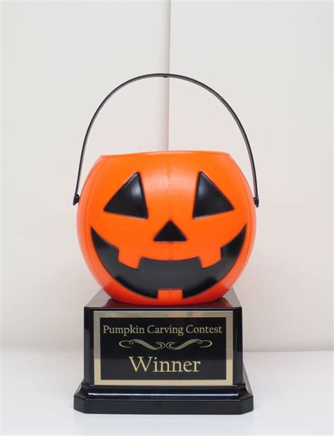 Halloween Trophy Trophies Set Of 3 Mini Pumpkins Costume Contest Winner