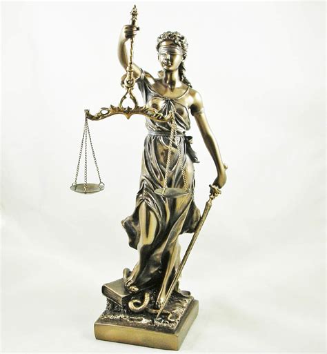 Seven Secrets Justitia Blind Woman With Scales Of Justice Statue La