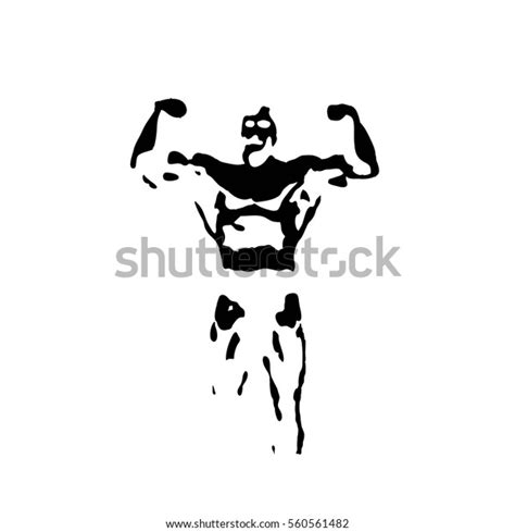 Muscle Man Bodybuilder Vector Illustration Stock Vector Royalty Free