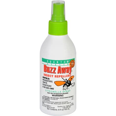 Quantum Research Buzz Away Insect Repellent Citronella Spray 6 Oz