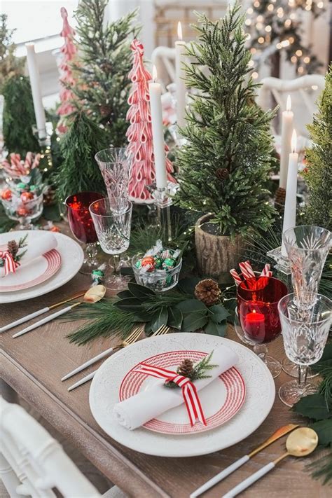 Peppermint Holiday Dinner Party Christmas Party Table Christmas Dining