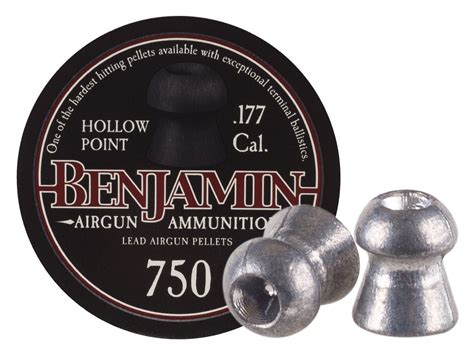 Benjamin 177 Cal 79 Grains Hollowpoint 750ct Air Gun Pellets