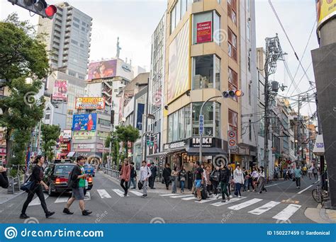 Traffic And Urban Life In Osaka Japan Editorial Stock Image Image Of