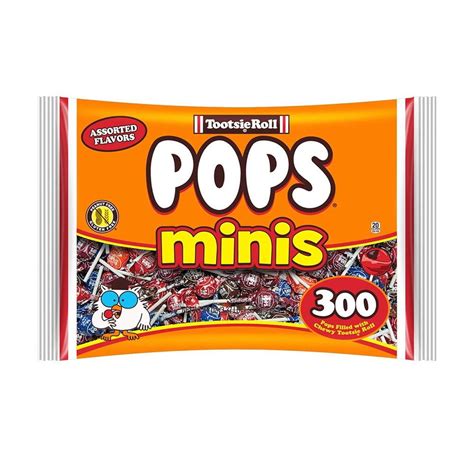 Tootsie Roll Minis 300 Pops Filled With Chewy Tootsie Roll 54 Oz
