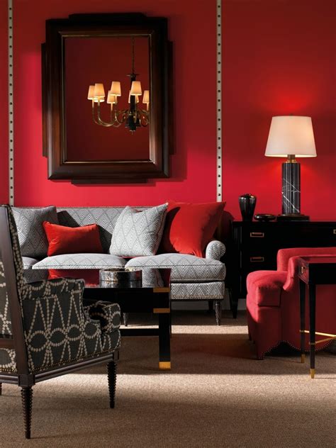 Modern Living Room Design Red