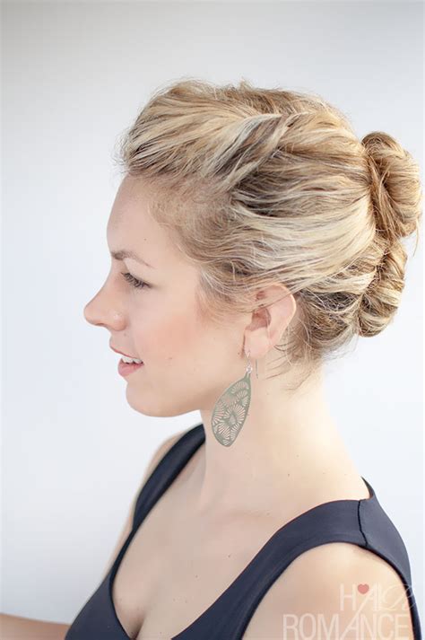 Grab a section of hair from the crown area and make a fishtail braid from the beginning. Curly hairstyle tutorial - The Double Bun - Hair Romance