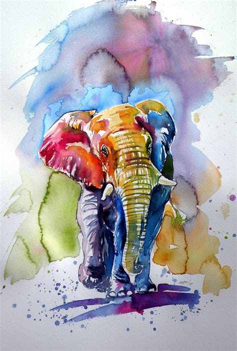 Kovacs Anna Brigitta Elephant Artwork Watercolor Elephant Elephant