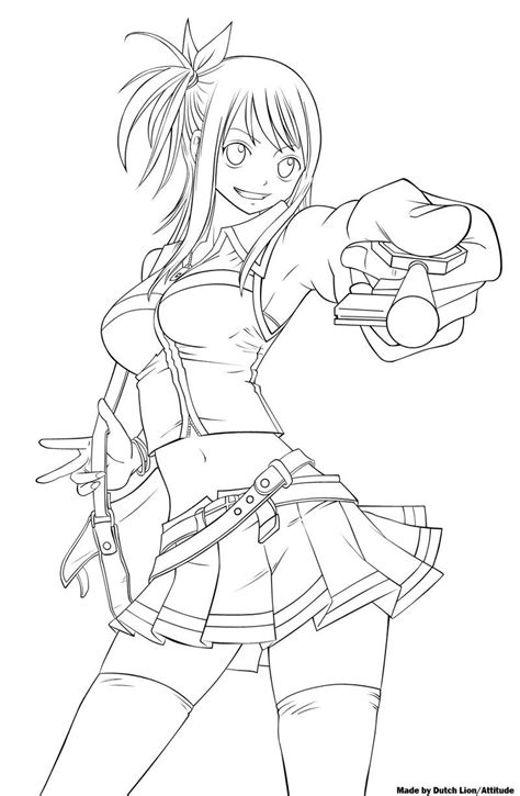 Lucy Lineart By Dutchlion Anime Lineart Fairy Tail Art Cute