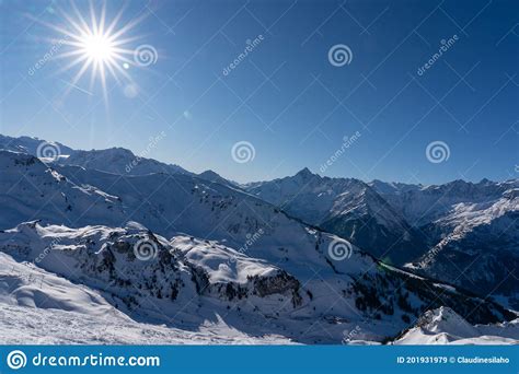 Bernes Oberland On Top Of Snow Caped Mountain Stock Image Image Of