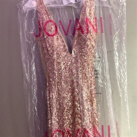 Jovani Dresses Jovani 59762 Deep V Neckline Prom Dressrose Gold