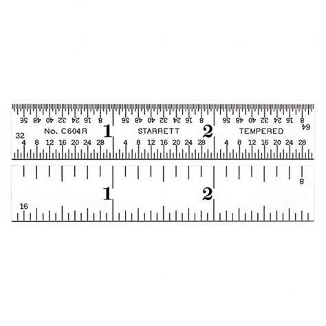 Starrett Ruler 4r 16ths64ths8thsquick Reading 32nds 3 In Lg In