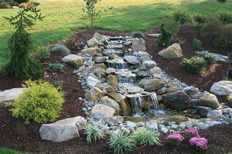 Owners of smaller ponds often choose to keep the filter entirely out of view by installing it underwater. small pond with waterfall | Waterfalls backyard ...