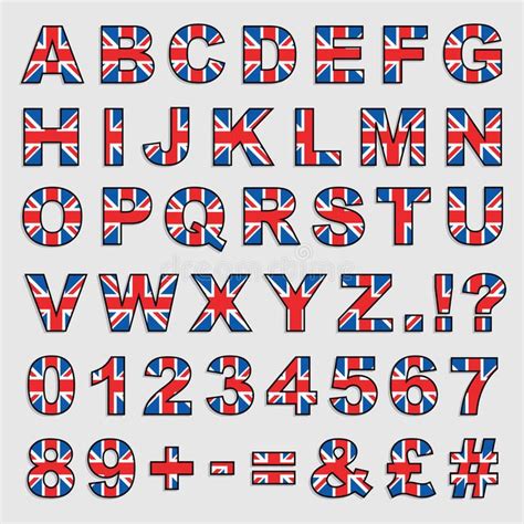 Alfabeto De Gran Bretaña Ilustración Del Vector Flag Alphabet Uk
