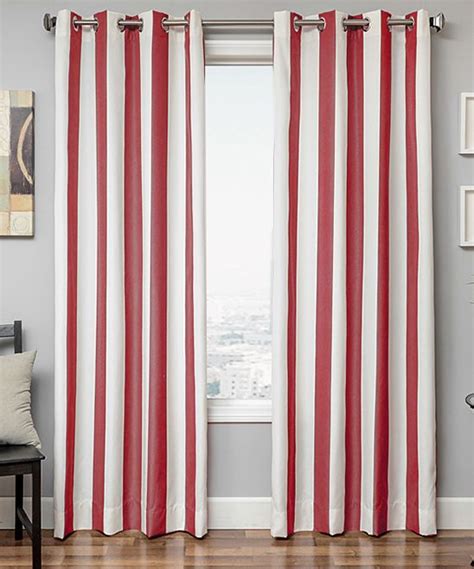 Softline Red Sunbrella Stripe Curtain Panel Zulily Outdoor Curtains