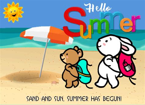 Sand And Sun Summer Has Begun Free Happy Summer Ecards Greeting