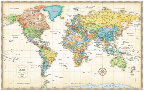 World Map Classic 32x50 Inch Laminated Rand Mcnally Brings Us This Up
