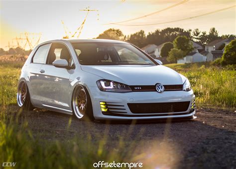 Glacier White Vw Mk7 Golf Gti Ccw Classic Three Piece Forged Wheels