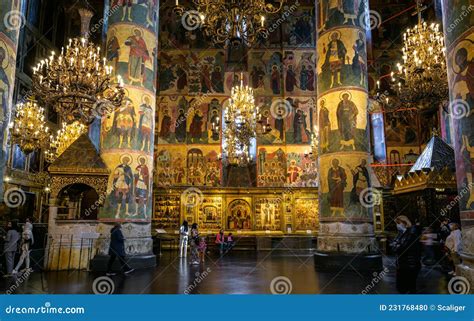 Inside The Dormition Assumption Cathedral In Moscow Kremlin Russia