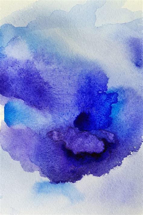 Abstract Blue And Navy Blue Watercolor Background With Watercolor Paper