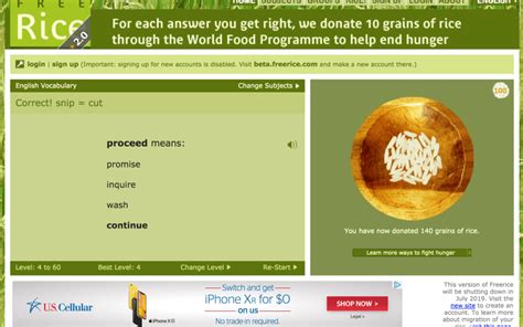 Anyone Remember Freerice Where Every Correct Answer Donates 10 Grains