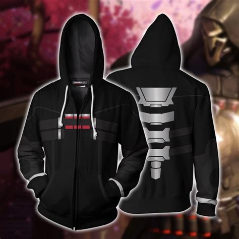 Overwatch Hoodie Reaper 3d Zip Up Hoodies Jacket Coat Cosplay