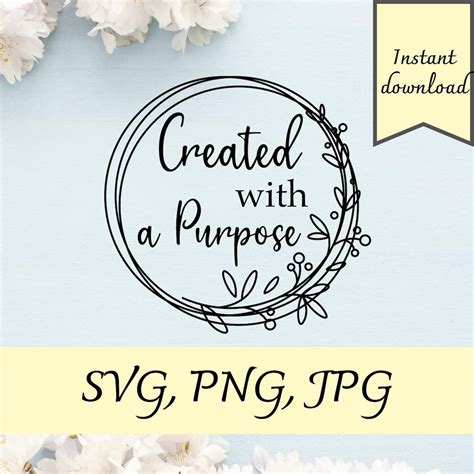 Created With A Purpose Svg Bible Quote Svg Bible Verse Svg Etsy