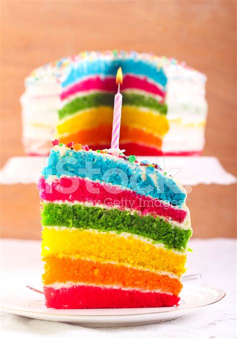 Rainbow Cake Slice Stock Photo Royalty Free Freeimages