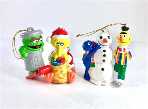 Muppet Inc Sesame Street Christmas Ornaments Set Of 4 Etsy Sesame