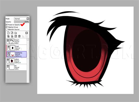 How To Color Anime Eyes Digitally Step By Step Drawing