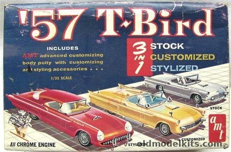 amt 1 25 1957 ford thunderbird t bird 3 in 1 kit stock customized stylized t2257