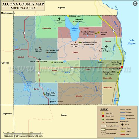 Alcona County Map 