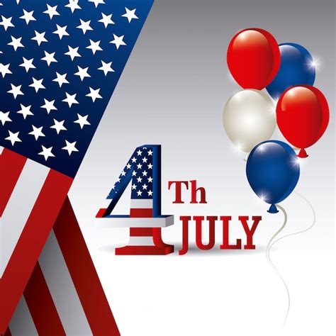 Happy Independence Day Greeting Card Th July Usa Design Free Vector
